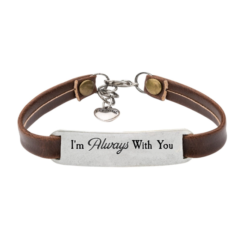 Personalized Engraved Memorial Text Personalized Leather Bracelet